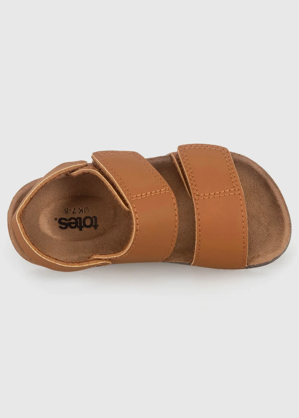 Totes Kids Tan Double Strap Sandals With Back Strap - 7 - 8 infants Image 4
