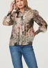 Izabel London Sage Floral Lace Trim Long Puff Sleeve Shirt - 12 Image 3