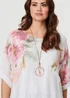 Izabel London White Floral 3/4 Sleeve Layered Tunic Blouse - 8 Image 3