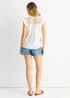 Gini London White Crochet Panel Viscose Loose Fit Top - L/XL Image 2