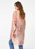 Izabel London Pink Printed Long Sleeve Longline Shirt - 18 Image 2