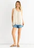 Gini London Beige Crochet Panel Double Layer Long Top - M/L Image 1