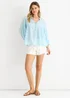 Gini London Sky Blue Cotton Oversized Top - M/L Image 1