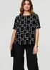 Izabel London Black Polka Dot Print Short Sleeve Blouse - 12 Image 4