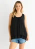 Gini London Black Crochet Panel Double Layer Long Top - S/M Image 1