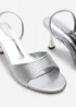 Where's That From Harmony Silver Open Toe Mid Heel Sandal With Sling back - Size 7 Image 4