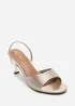 Where's That From Harmony Gold Open Toe Mid Heel Sandal With Sling back - 8 Image 3
