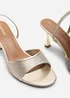 Where's That From Harmony Gold Open Toe Mid Heel Sandal With Sling back - 8 Image 5