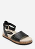 Where's That From Bask Cutout Design Flatform Black Sandal - 7 Image 3