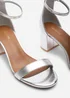 Where's That From Beacon Ankle Strap Block Heel Silver Metallic Sandals - 5 Image 5