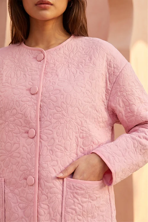Roman Pink Patterned Pocket Edge Jacket - 10 Image 4