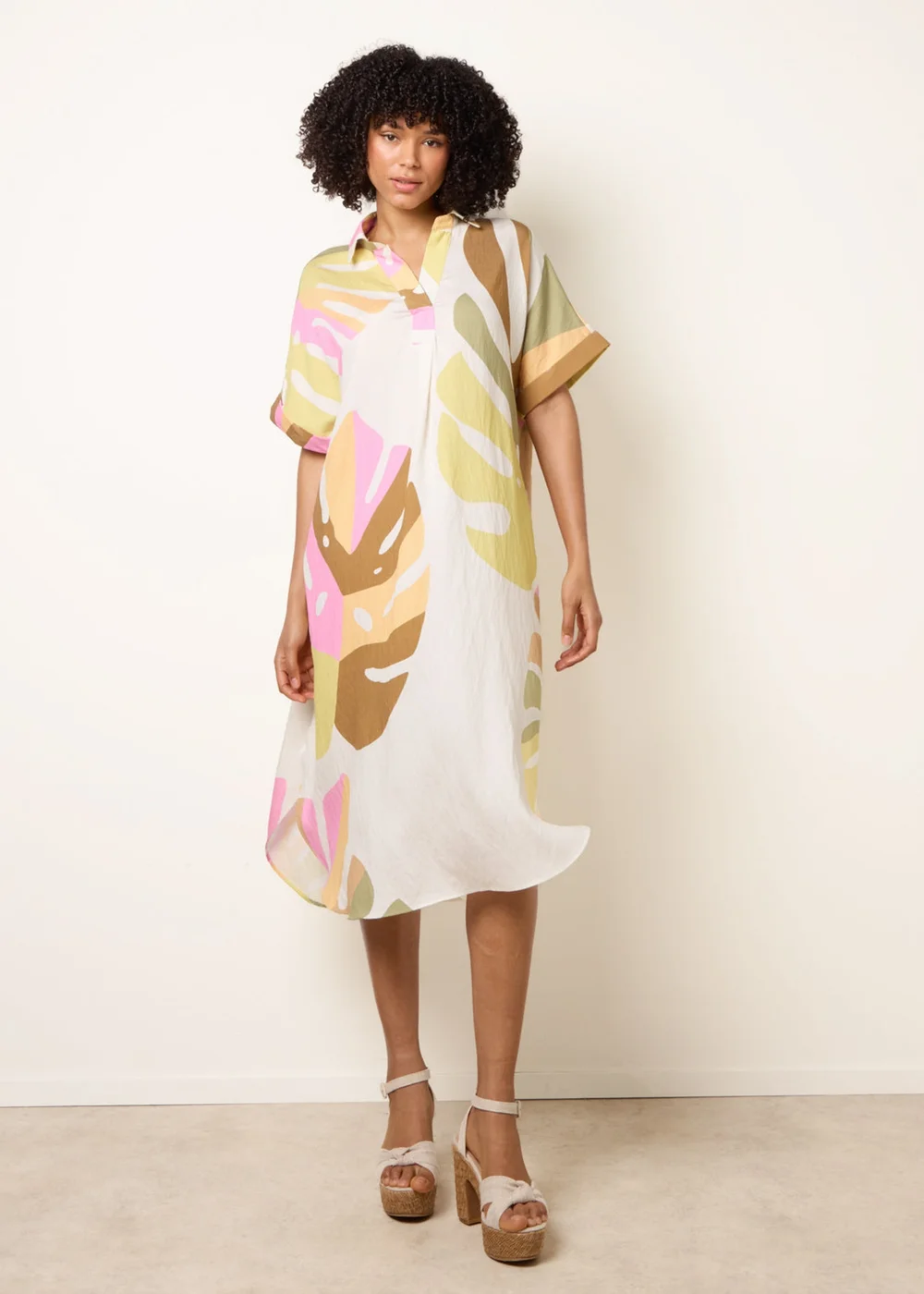 Blue Vanilla Multi Vibrant Oversized Shirt Midi Dress - One Size Image 3