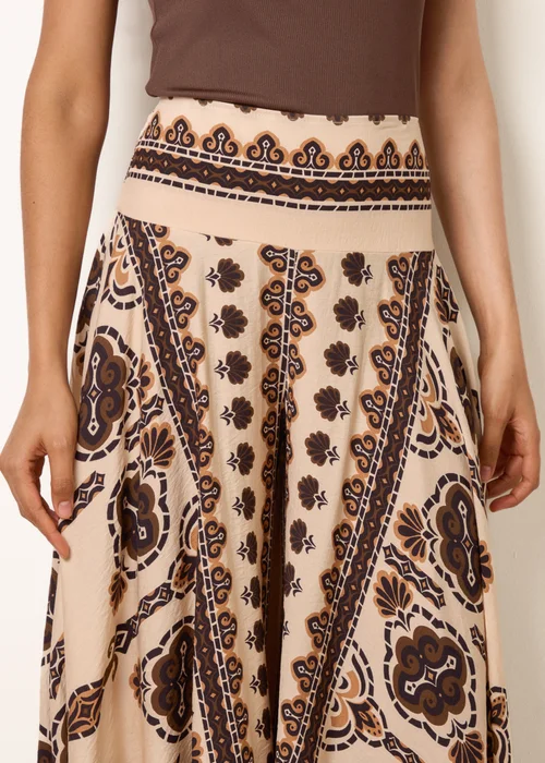 Blue Vanilla Brown Deep Waist Flowy Pants - M/L Image 4