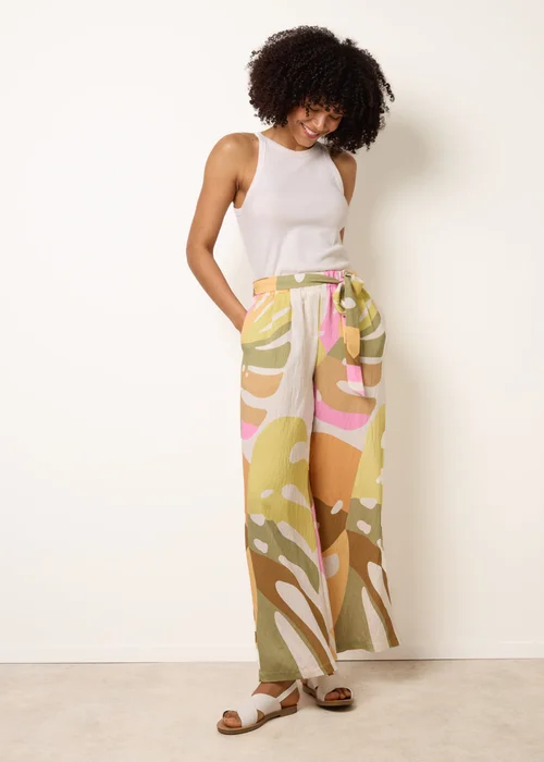 Blue Vanilla Multi Paper Bag Wide Leg Trousers - L Image 1