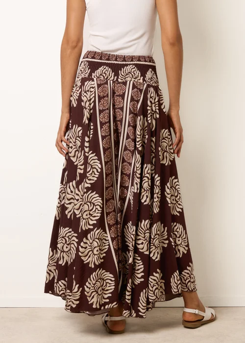 Blue Vanilla Brown Deep Waist Flowy Pants - M/L Image 4