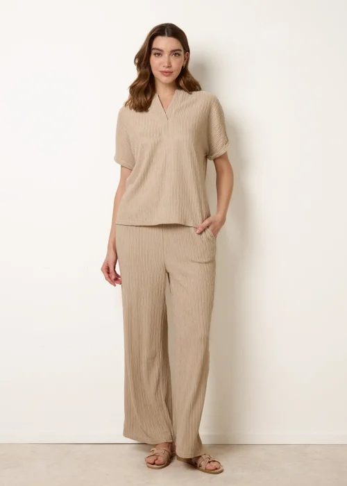 Blue Vanilla Stone Grandad Collar Oversized Top - M Image 2