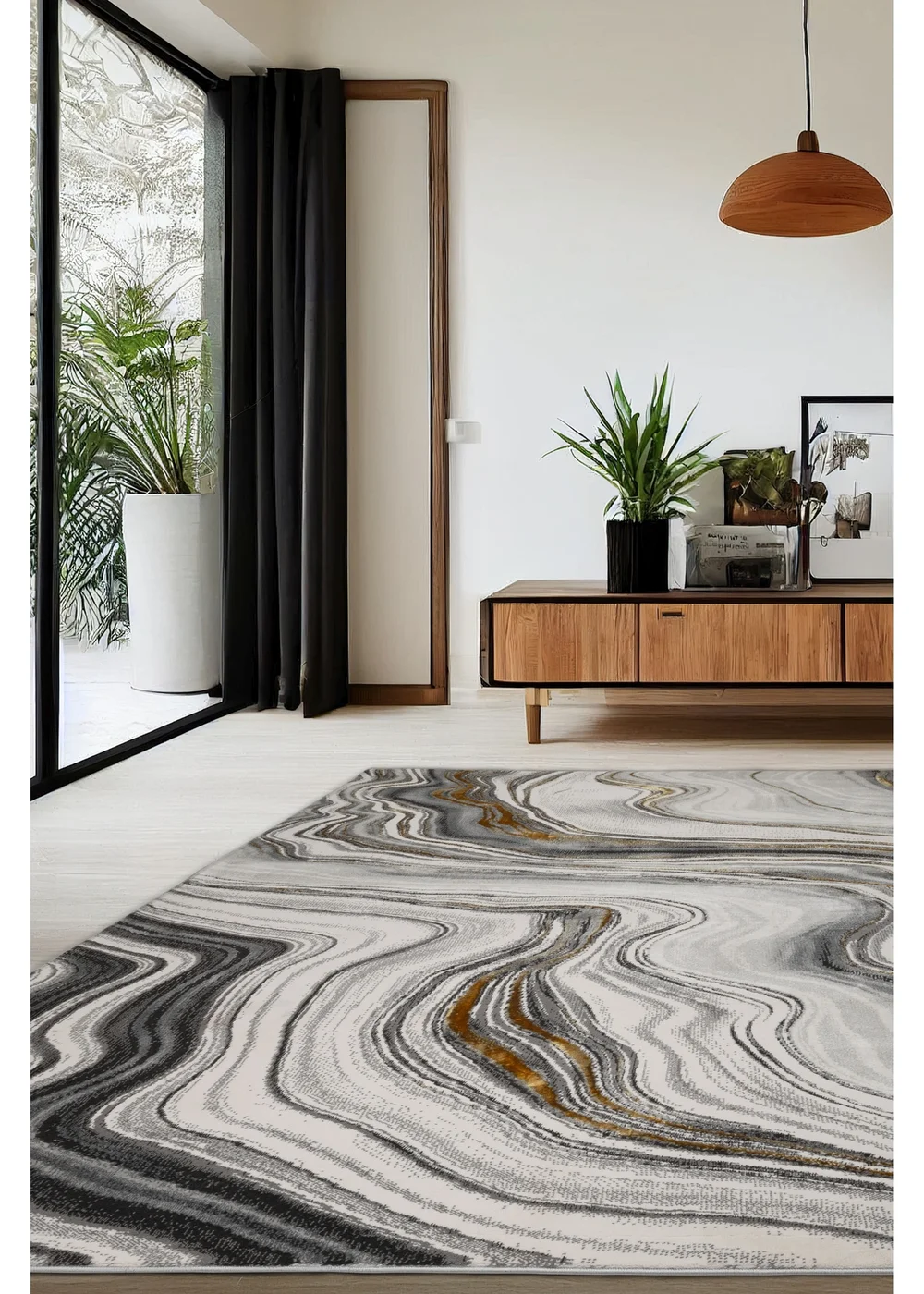 Homemaker Gold Dusk Watercolour Rug (140/200) - 120 x 170 Image 1