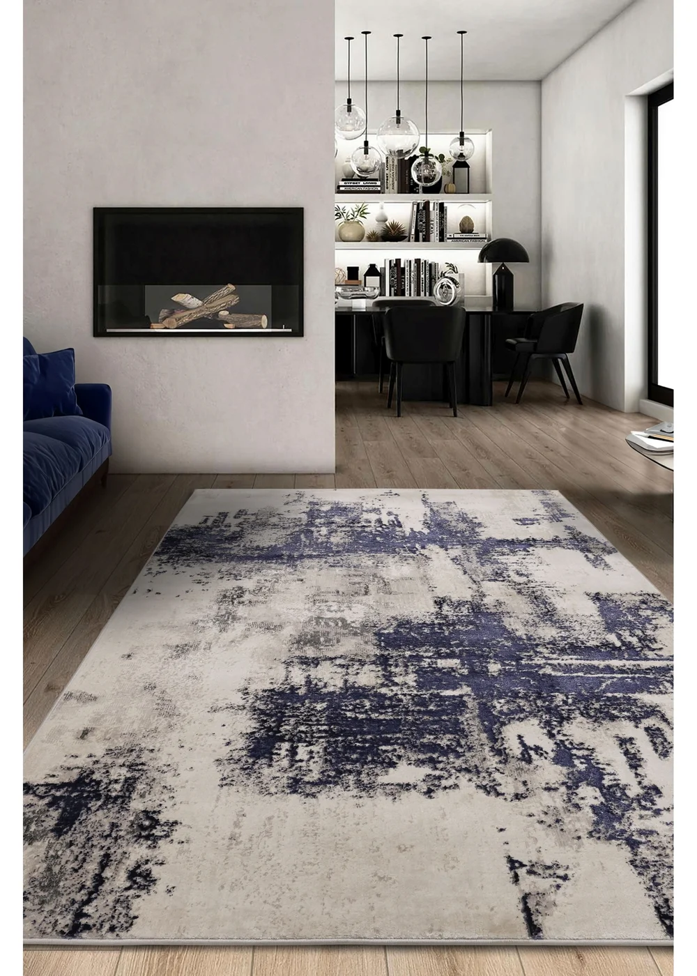 Homemaker Navy Dusk Marble Rug (120/170) - 120 x 170 Image 1