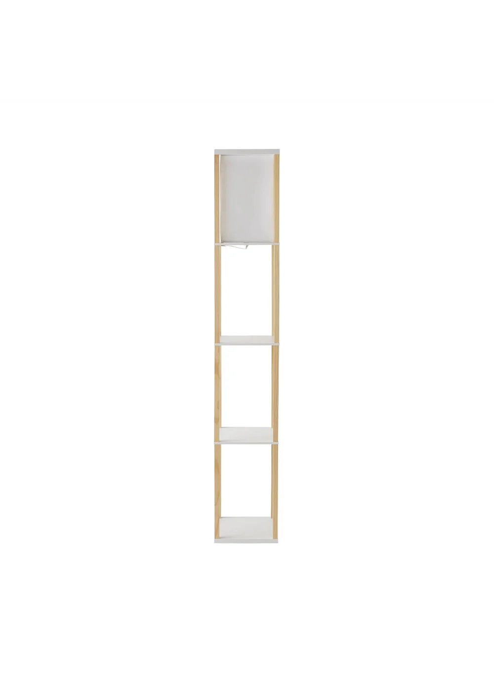 ValueLights Struttura Oak Wooden Shelves Floor Lamp - One Size Image 5