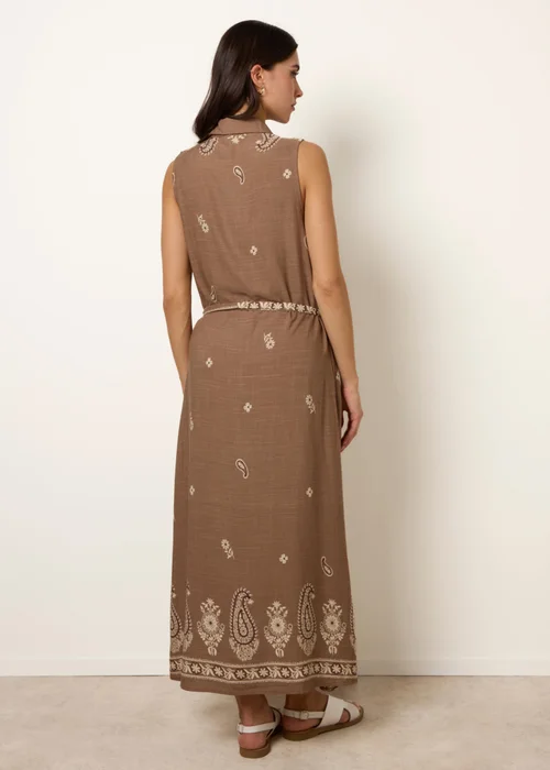 Blue Vanilla Camel Dress With Paisley & Floral Print - M Image 4