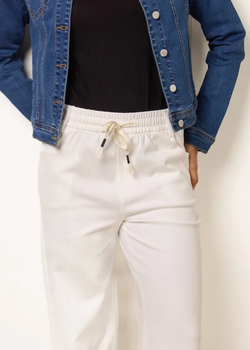Blue Vanilla Ivory Elasticated Trousers With Tie - S Image 3