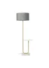 ValueLights Tavel Brushed Gold Floor Lamp with Grey Velvet Shade - One Size Image 3