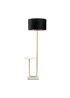 ValueLights Tavel Brushed Gold Floor Lamp with Black Velvet & Gold Inner Shade - One Size Image 3