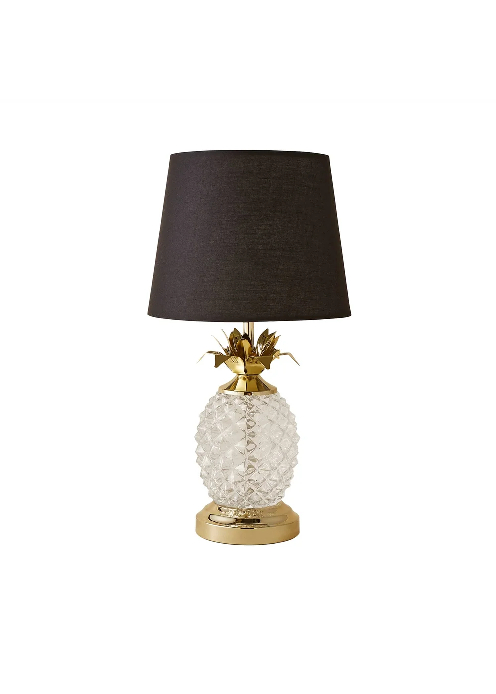 ValueLights Glass Pineapple Touch Table Lamp with Black Shade - One Size Image 5