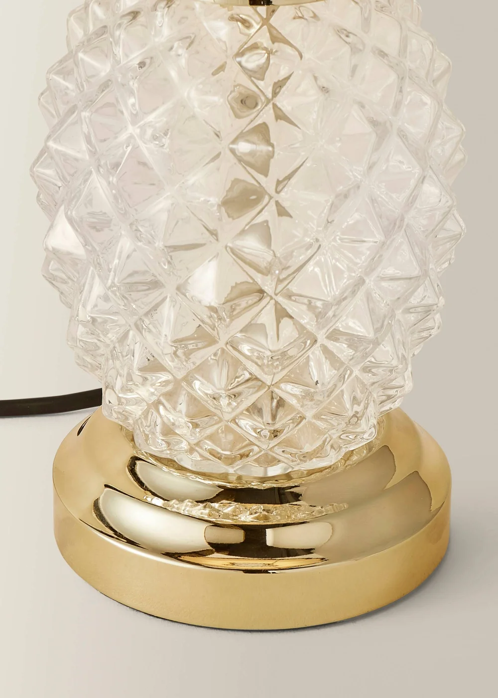 ValueLights Glass Pineapple Touch Table Lamp with Black Shade - One Size Image 4