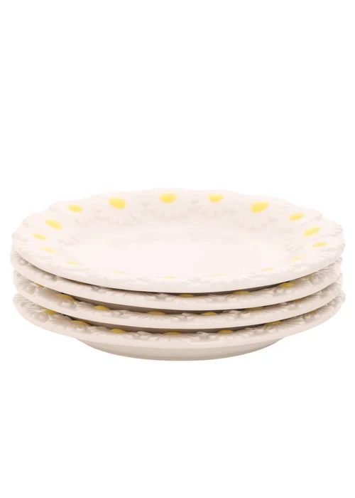 The Cottage Garden Set of 4 White Plates Daisy - One Size Image 2