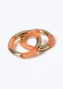 Muse 2 Pack Orange & Gold Stretch Bracelets - One Size Image 1