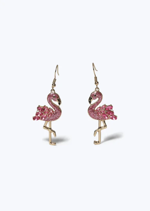 Muse Pink Flamingo Earrings - One Size Image 1