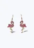 Muse Pink Flamingo Earrings - One Size Image 1