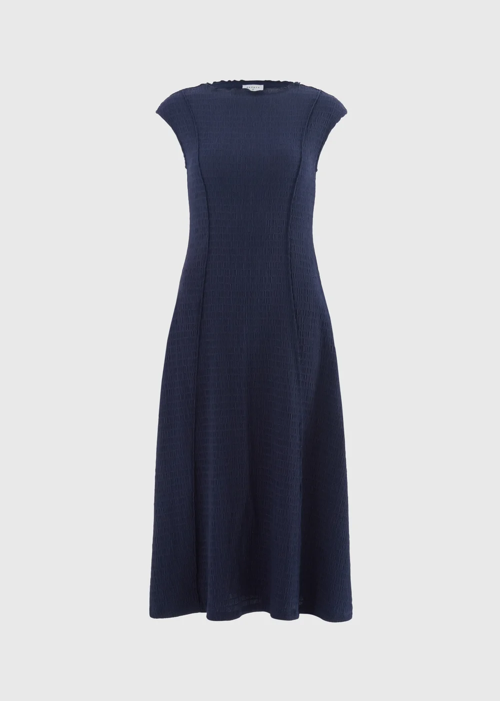 Navy Textured Seam Dress - 28 Image 2