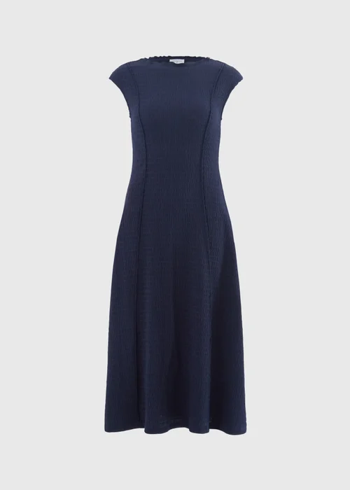 Navy Textured Seam Dress - 28 Image 2