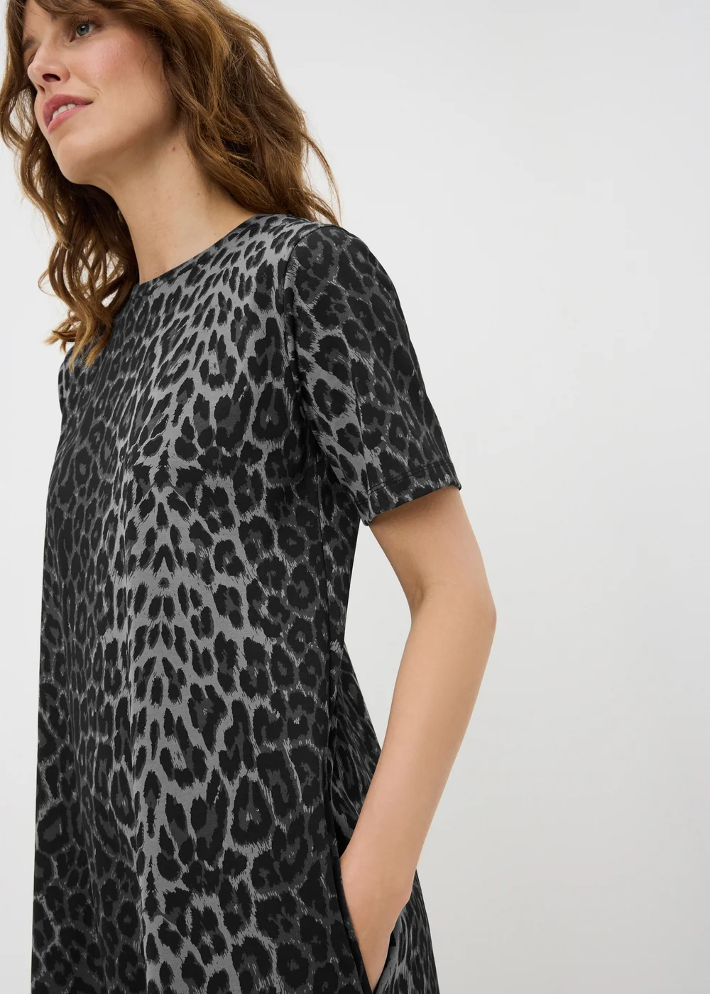 Grey Animal Print Midaxi T-Shirt Dress - 22 Image 3