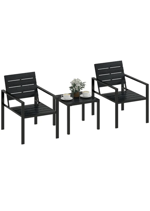 Outsunny Black 3 Pieces Garden Bistro Set - One Size Image 2
