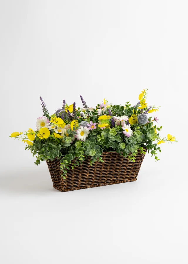 Scottish Everlastings Yellow Mixed Floral Outdoor Planter (50cm)