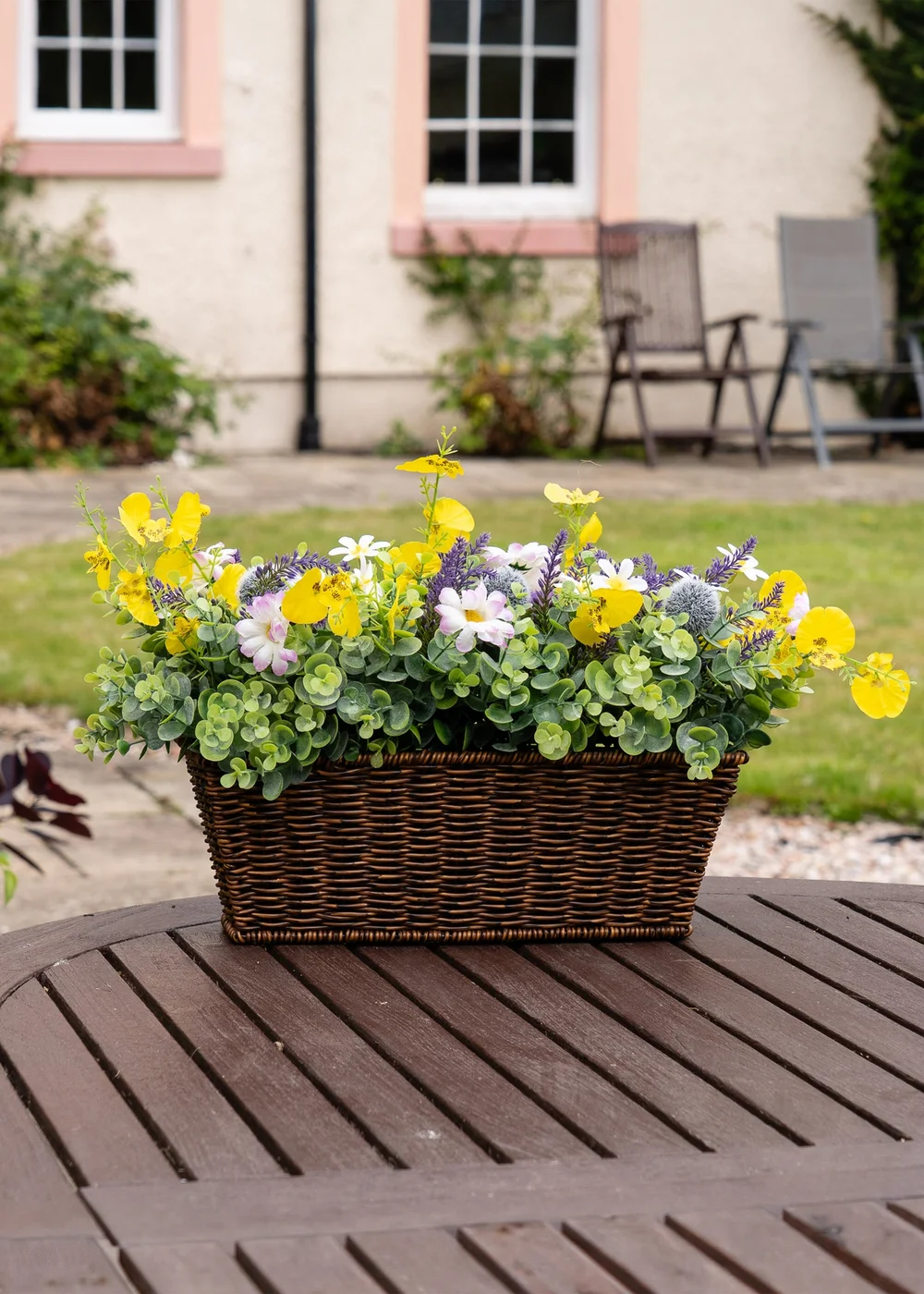 Scottish Everlastings Yellow Mixed Floral Outdoor Planter (50cm) - One Size Image 3