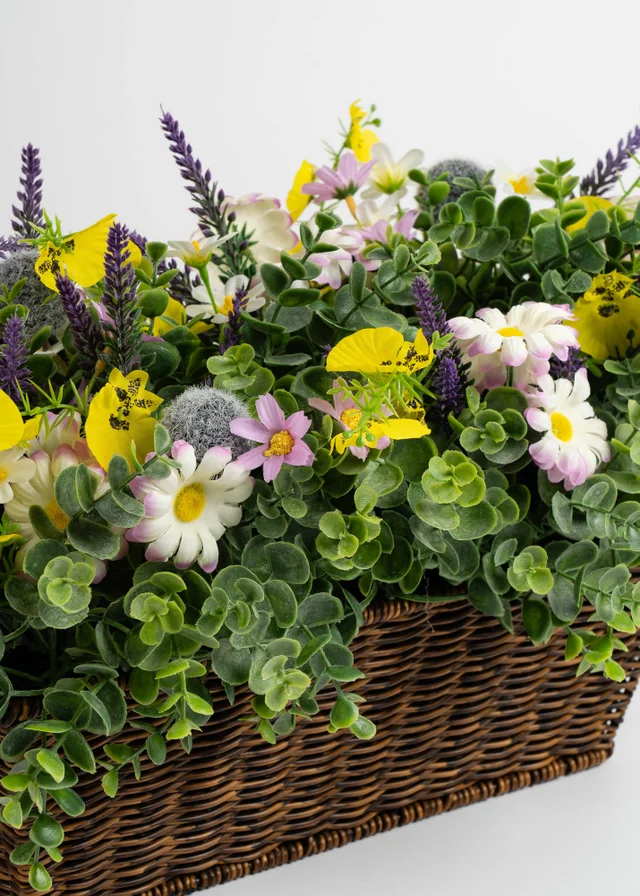 Scottish Everlastings Yellow Mixed Floral Outdoor Planter (50cm)