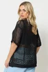 Yours Curve Black Open Stitch Cardigan - 30-32 Image 3