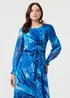 Izabel London Blue Abstract Semi Sheer Layered Maxi Dress - 14 Image 2