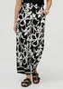 Izabel London Black Abstract Floral Wide Leg Trousers - 12 Image 2