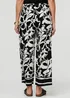Izabel London Black Abstract Floral Wide Leg Trousers - 12 Image 3