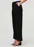 Izabel London Black High Waist Wide Leg Smart Trousers - 10 Image 4