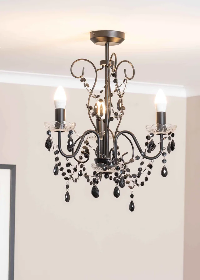 ValueLights Viscount Black Pendant Light (57cm x 45cm x 45cm)
