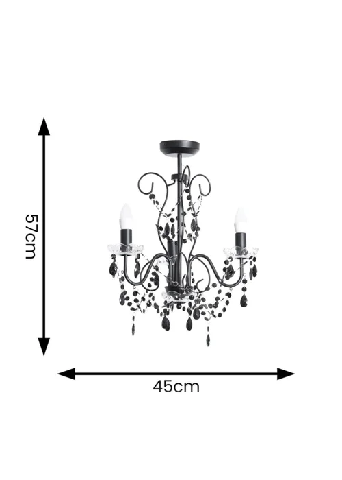 ValueLights Viscount Black Pendant Light (57cm x 45cm x 45cm) - One Size Image 5