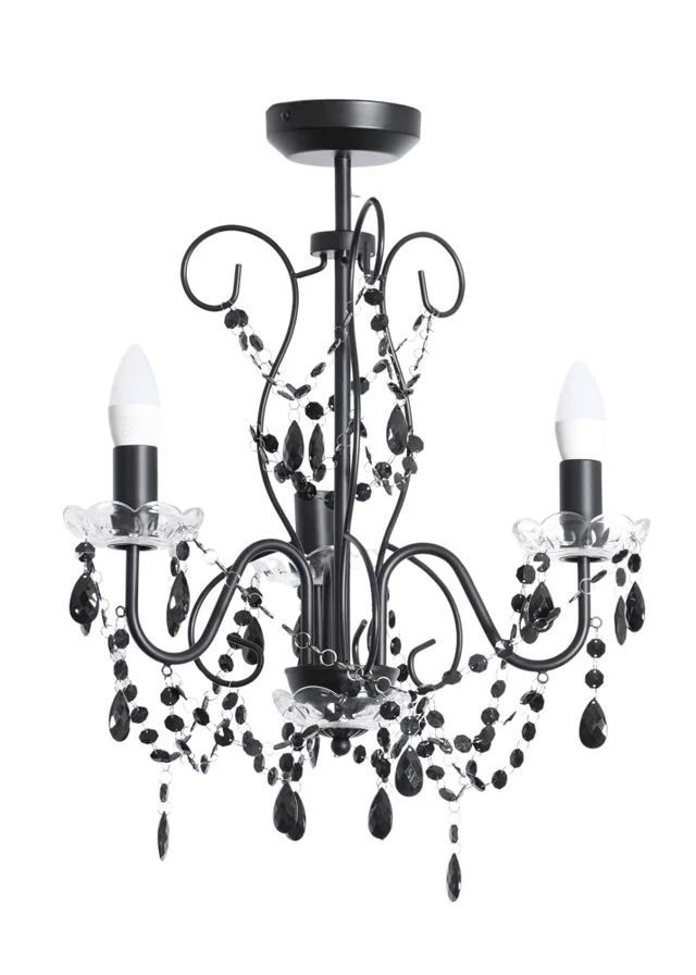 ValueLights Viscount Black Pendant Light (57cm x 45cm x 45cm)