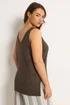 Yours Curve Chocolate Brown Knitted Vest Top - 26-28 Image 3
