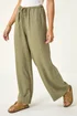 Roman Khaki Petite Stripe Pull On Stretch Trouser - 14 Image 4